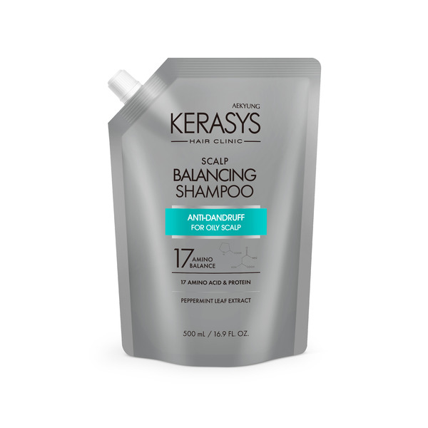 Шампунь для ухода за жирной кожей головы Scalp Care Balancing Shampoo, KERASYS 500 мл (запаска)