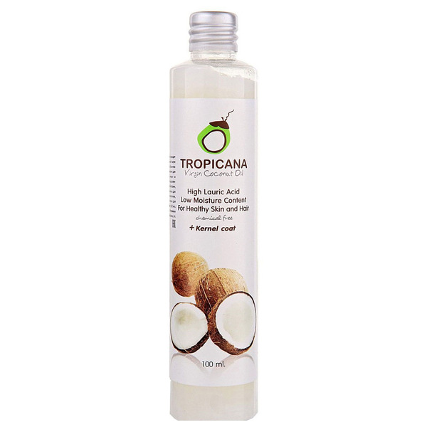 Натуральное универсальное кокосовое масло холодного отжима (для волос и тела) Virgin Coconut Oil, TROPICANA  100 мл