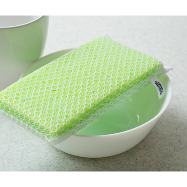 Губка для мытья посуды из поролона в сетке с антибактериальной обработкой Kougyou Biosil, Aisen