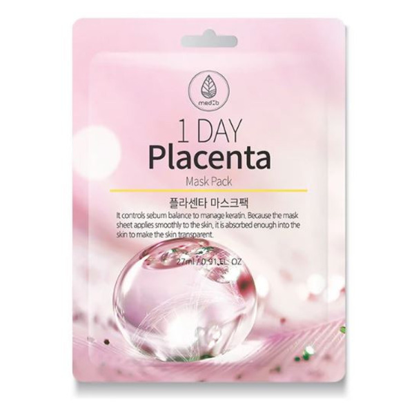 Тканевая маска с экстрактом плаценты, 1 Day Placenta Mask Pack, Med B, 27 мл  