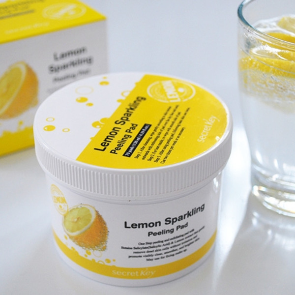 Ватные диски для пилинга с экстрактом лимона и салициловой кислотой Lemon Sparkling Peeling Pad, SECRET KEY 70 шт.