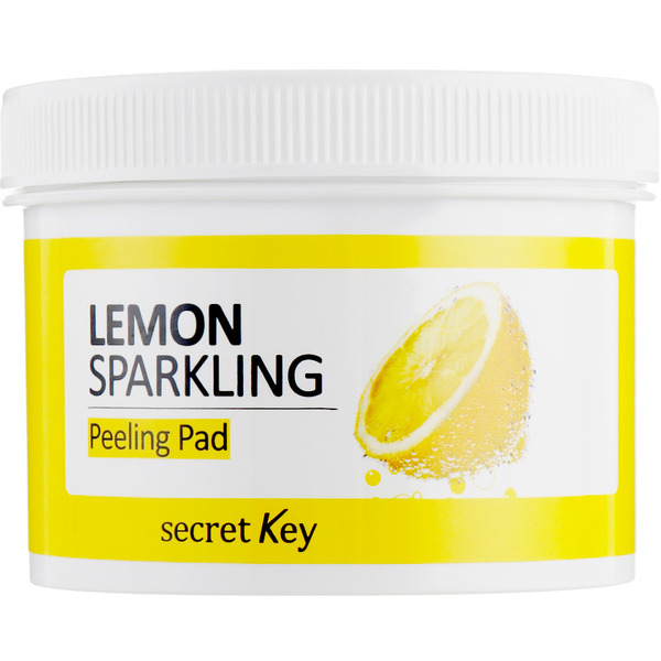 Ватные диски для пилинга с экстрактом лимона и салициловой кислотой Lemon Sparkling Peeling Pad, SECRET KEY 70 шт.