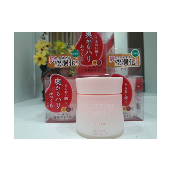 Увлажняющий нежный крем для лица с коллагеном и гиалуроновой кислотой Moisture Mild White, KOSE COSMEPORT  60 г