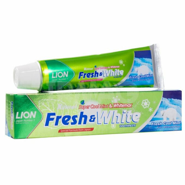 Зубная паста Мятная Свежесть Fresh & White Toothpaste Fresh Cool Mint, LION  160 мл
