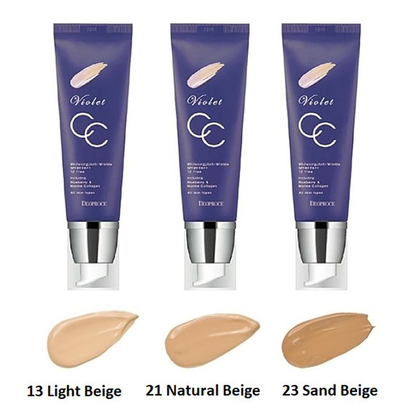 СС-крем, тон 23 Sand Beige, Violet CC Cream, DEOPROCE   50 г
