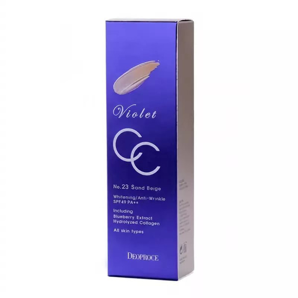 СС-крем, тон 23 Sand Beige, Violet CC Cream, DEOPROCE   50 г