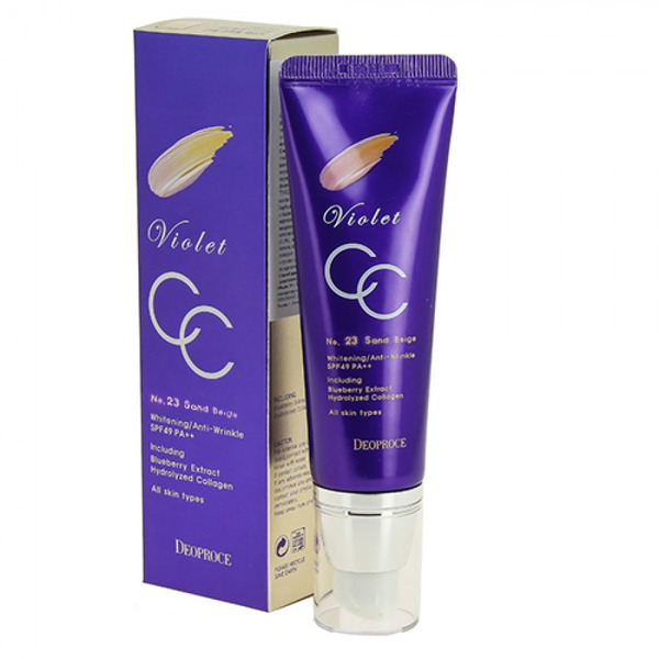 СС-крем, тон 23 Sand Beige, Violet CC Cream, DEOPROCE   50 г