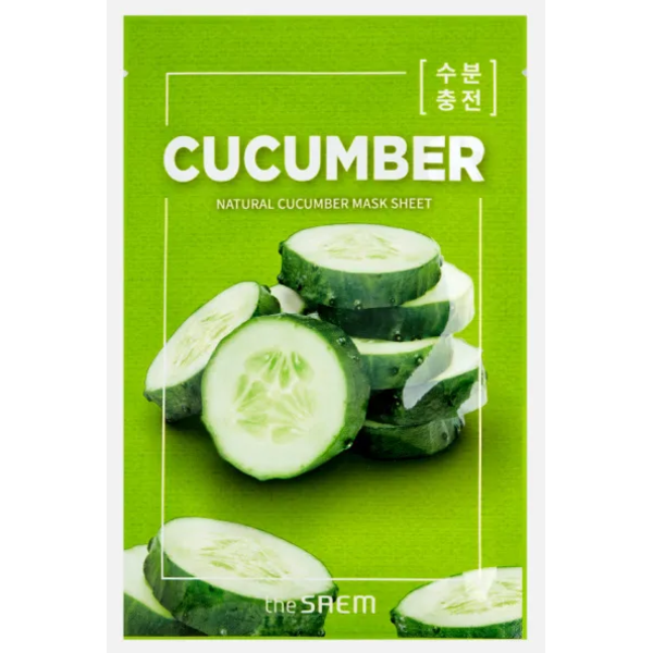 Маска тканевая с экстрактом огурца Natural Cucumber Mask Sheet, THE SAEM   21 мл Маска тканевая с экстрактом огурца Natural Cucumber Mask Sheet, THE SAEM   21 мл