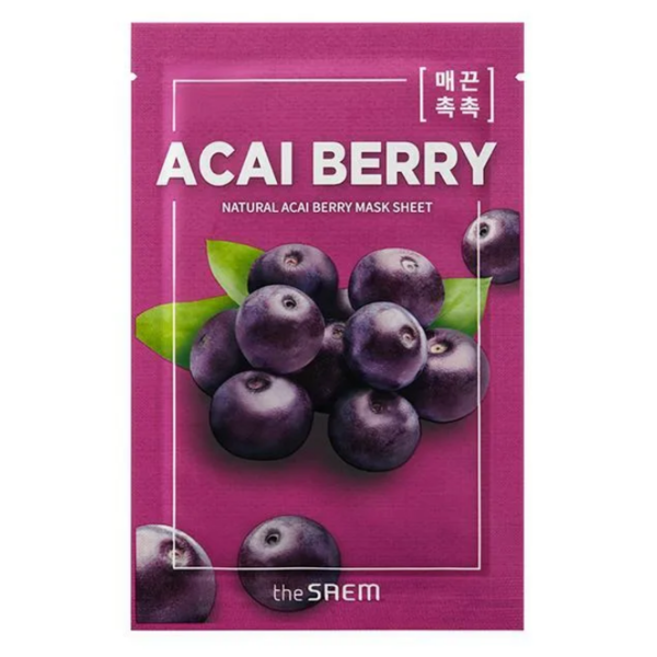 Маска тканевая с экстрактом ягод асаи Natural Acai Berry Mask Sheet, THE SAEM   21 мл