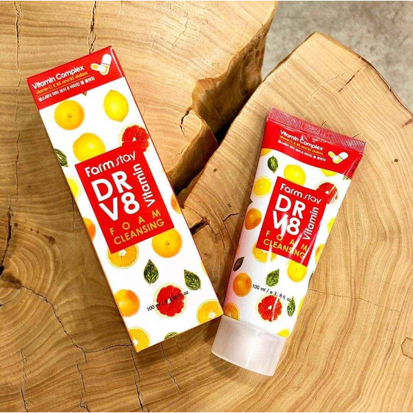 Пенка для умывания с витаминным комплексом DR-V8 Vitamin Foam Cleansing, FARMSTAY  100 мл
