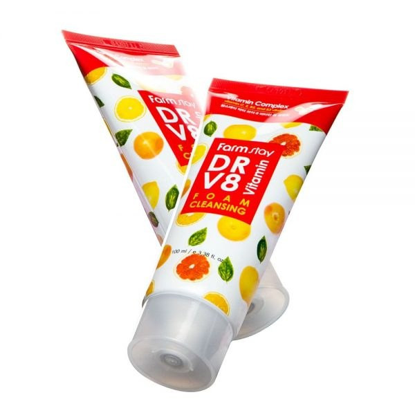 Пенка для умывания с витаминным комплексом DR-V8 Vitamin Foam Cleansing, FARMSTAY  100 мл