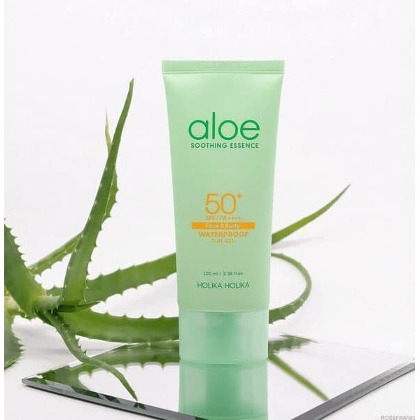 Солнцезащитный гель с алоэ Aloe Soothing Essence Face&Body Waterproof Sun Gel SPF 50+/PA++++, HOLIKA HOLIKA  100 мл