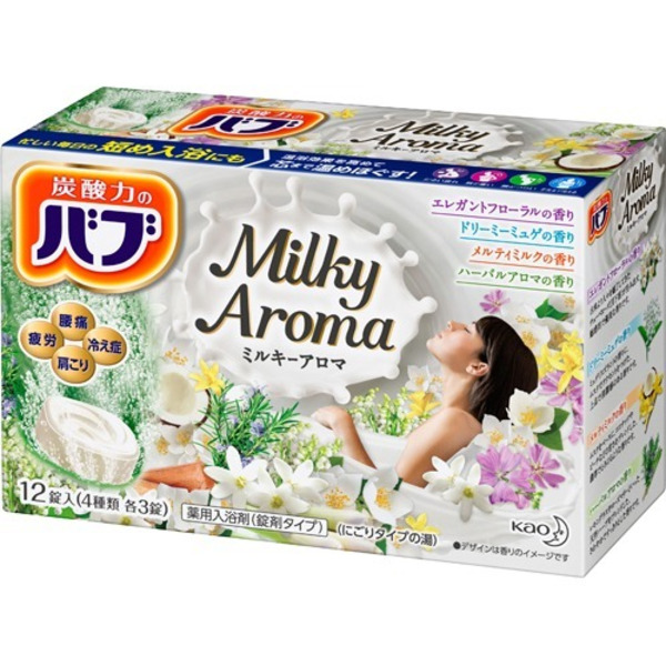 Расслабляющая соль для ванны с восстанавливающим эффектом Milky Aroma, Као 12 шт