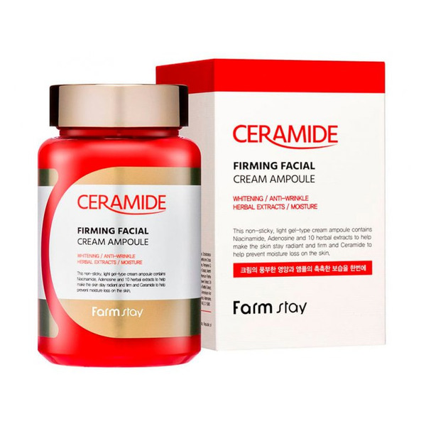 Укрепляющий ампульный крем-гель с керамидами Ceramide Firming Facial Cream Ampoule, FarmStay 250 мл