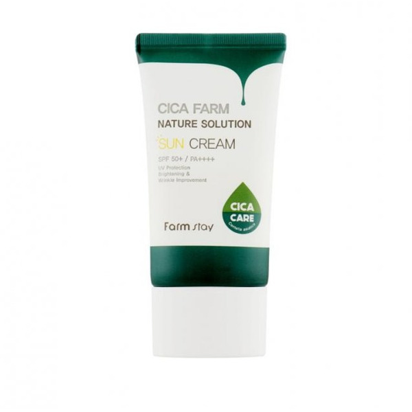 Солнцезащитный крем для чувствительной кожи с центеллой SPF 50+/PA++++ Cica Farm Nature Solution Sun Cream, FarmStay 50 мл