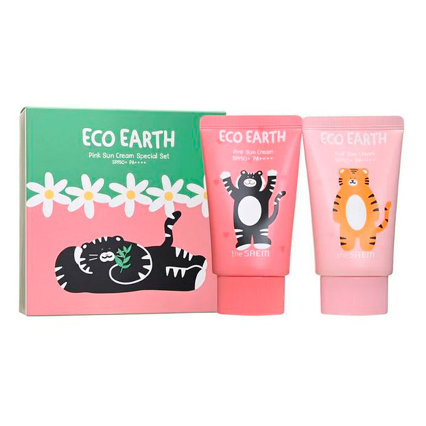 Набор солнцезащитных кремов Eco Earth Pink Sun Cream Special Set, Saem (50 г*2 шт.)