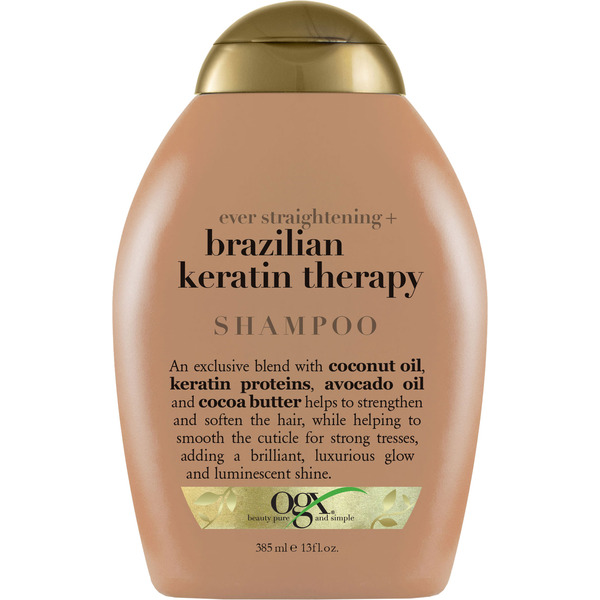  Шампунь разглаживающий для укрепления волос Бразильский Кератин Ever Straight Brazilian Keratin Smooth Shampoo, OGX 385 мл