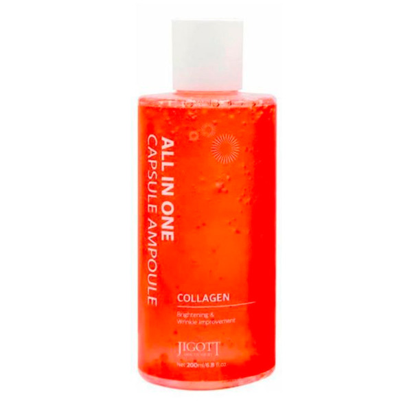 Сыворотка для лица с коллагеном All-In-One Collagen Capsule Ampoule, Jigott, 200 мл