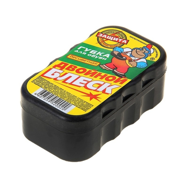 Губка для обуви Стандарт бесцветная, Двойной блеск 1 шт