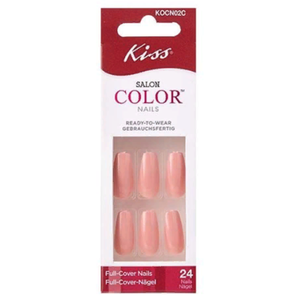 Набор накладных ногтей без клея, средняя длина, Карамелька 24 шт Color Nails Fake Smile KOCN02C, Kiss 