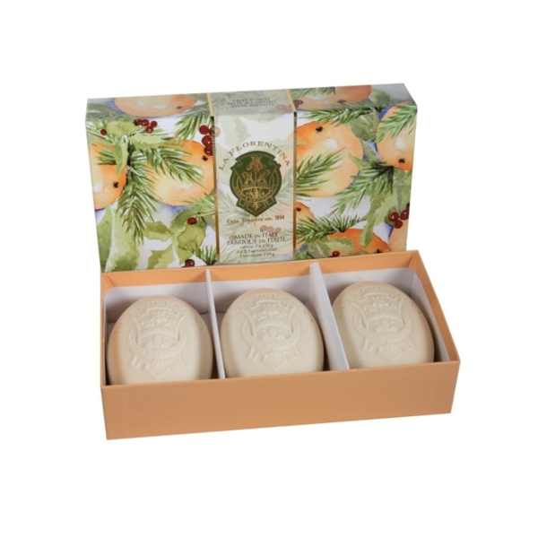 Набор мыла для рук с экстрактом Тосканской рыжей сосны Hand Soap Set Orange Pine, La Florentina 3 шт по 150 г