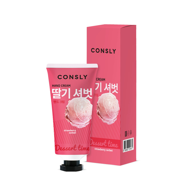 Крем для рук Dessert Time с ароматом клубничного сорбета Dessert Time Strawberry Sorbet Hand Cream, Consly, 100 мл