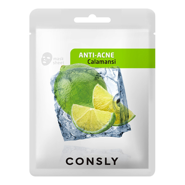 Маска тканевая противовоспалительная с экстрактом каламанси Calamansi Anti-Acne Mask Pack, Consly, 20 мл