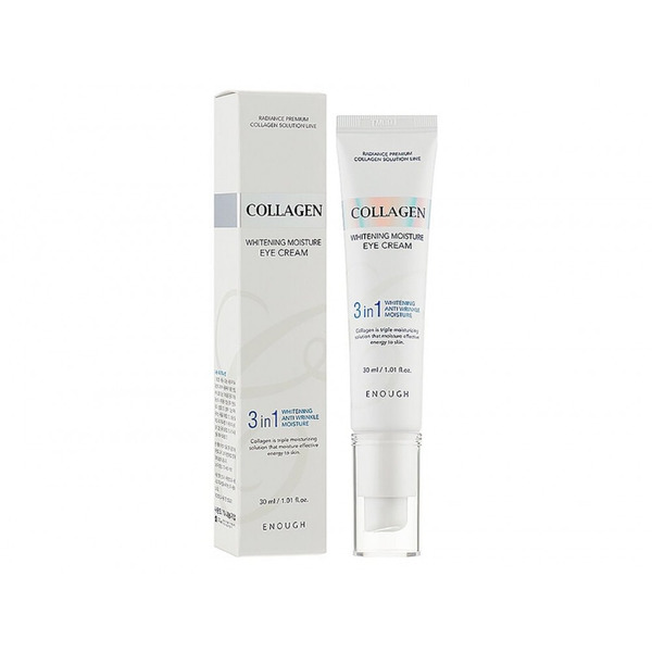 Крем для кожи вокруг глаз осветляющийй с коллагеном collagen whitening eye cream (Collagen 3in1 eye cream), Enough, 30 мл