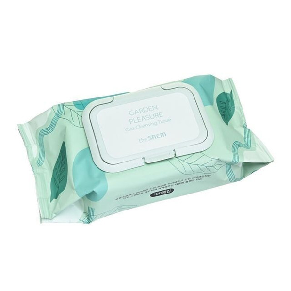 Салфетки косметические влажные Garden Pleasure Cica Cleansing Tissue, Saem, 100 шт.