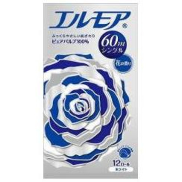 Ароматизированная однослойная туалетная бумага Kami Shodji 60 м, Ellemoi 12 рулонов