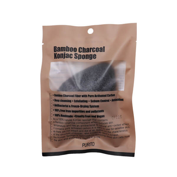 Спонж косметический Bamboo Charcoal Konjac Sponge, PURITO 