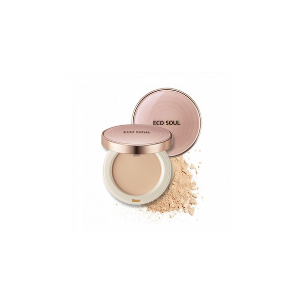 Пудра компактная золотая 23 тон Eco Soul Luxury Gold Pact 23 Natural Beige, THE SAEM, 9 г