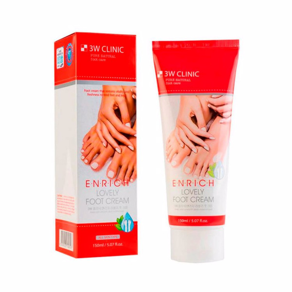 Крем для ног Enrich lovely Foot Treatment,  3W CLINIC, 150 мл