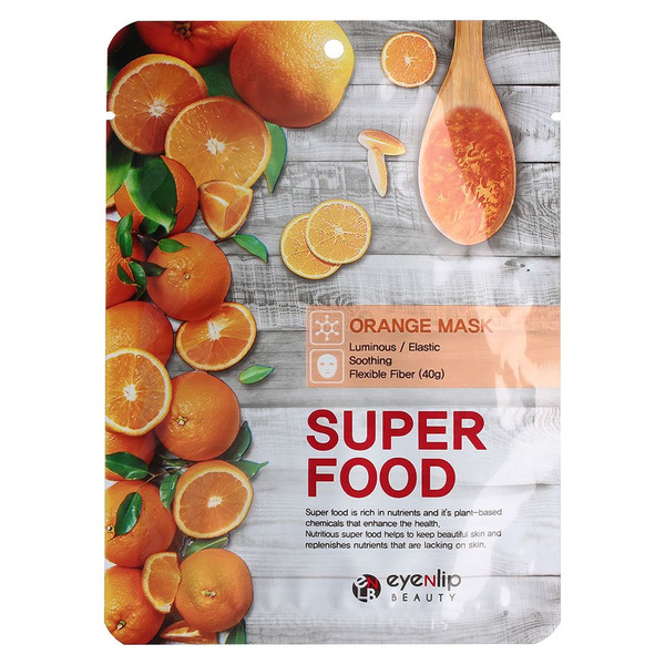 Маска на тканевой основе SUPER FOOD ORANGE MASK, EYENLIP, 23 мл