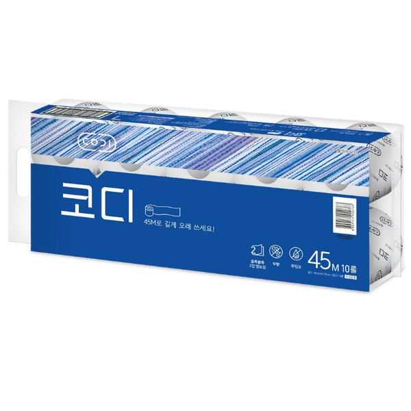 Мягкая туалетная бумага Codi Bathroom Tissue (двухслойная, тиснёная), SSANGYONG 45 м х 10 рулонов