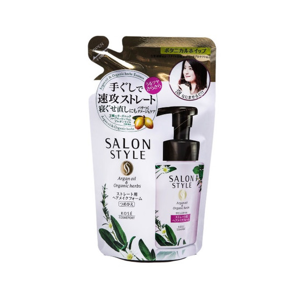 Пенка для укладки и ухода за прямыми волосами, сменный блок Salon Style botanical, Kose Cosmeport 180 мл