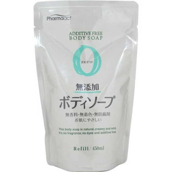 Жидкое мыло для чувствительной кожи тела Pharmaact Mutenka Zero, KUMANO COSMETICS 450 мл (сменная упаковка)