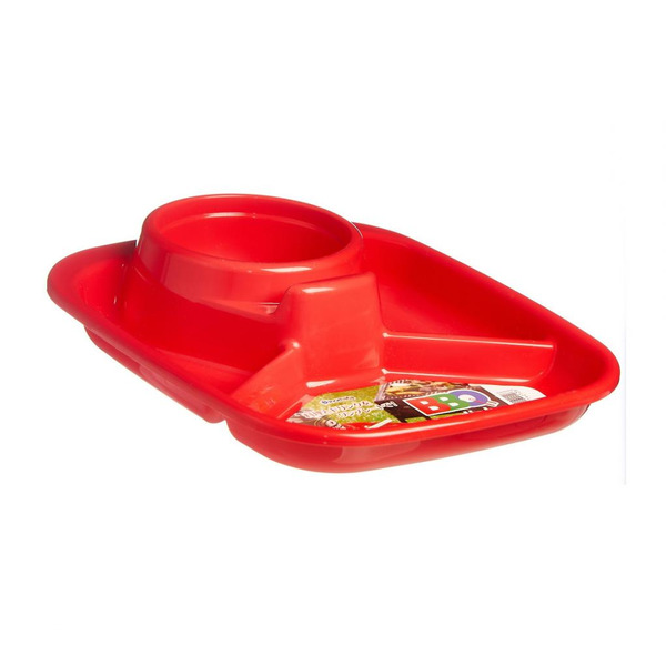 Тарелка Менажница 220*183*46мм с подстаканником (красный) Inomata