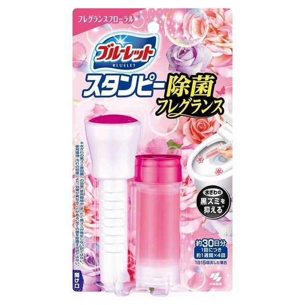 Дезодорирующий очиститель-цветок для туалетов с нежным ароматом роз Bluelet Stampy Floral, KOBAYASHI 28 г 