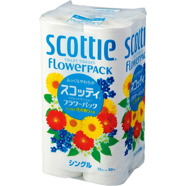 Туалетная бумага однослойная Crecia Scottie Flower Pack, NIPPON 12 рулонов х 50 м