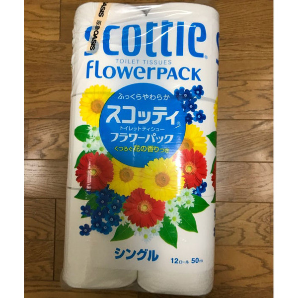 Туалетная бумага однослойная Crecia Scottie Flower Pack, NIPPON 12 рулонов х 50 м