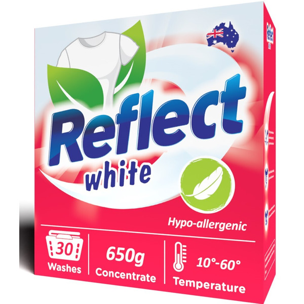 Концентрированный стиральный порошок для белого белья Reflect White, Neon 650 г на 30 стирок