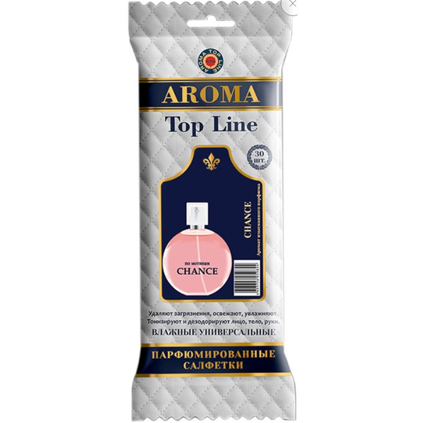 Влажные салфетки универсальные, парфюмированные CHANCE, Aroma Top Line 30 шт