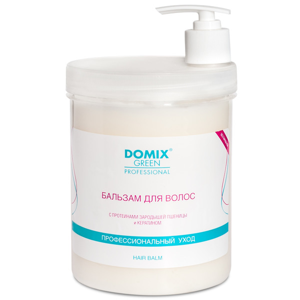 Бальзам для волос с кератином и протеинами зародышей пшеницы Green Professional, Domix 1000 мл