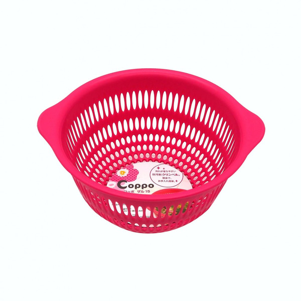 Дуршлаг пластиковый для продуктов Coppo, диаметр 15 см, розовый, размер 16.9х15х8.3 см, Inomata