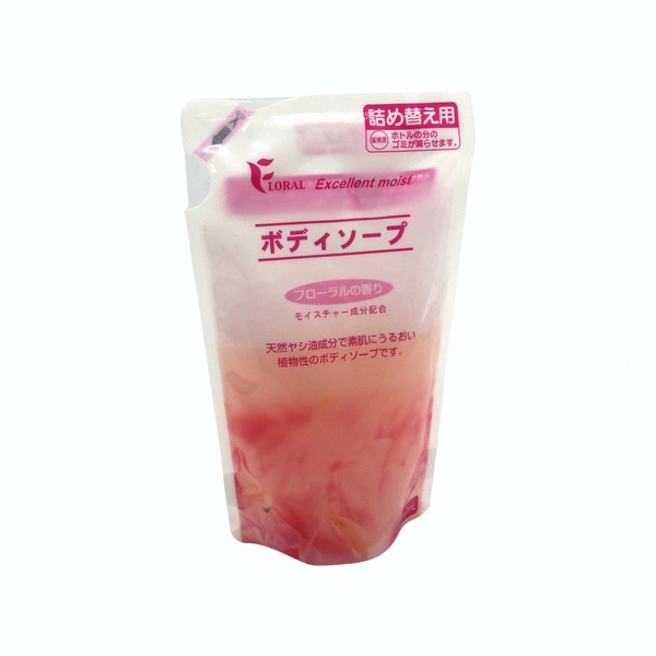 Гель для душа глубоко увлажняющий на основе кокосового масла с нежным цветочным ароматом FLORAL, Nagara 350 мл (мягкая упаковка)