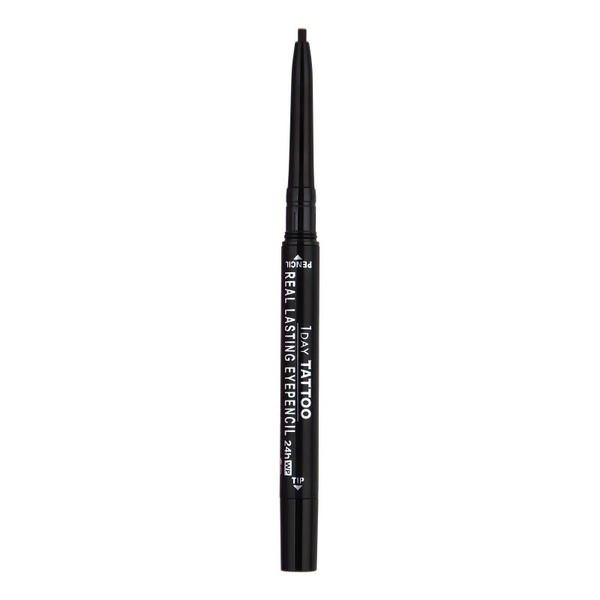 Водостойкий карандаш для глаз со спонжем-растушевкой 24 часа Real Lasting Eyepencil 24h WP (черно-коричневый), K-Palette