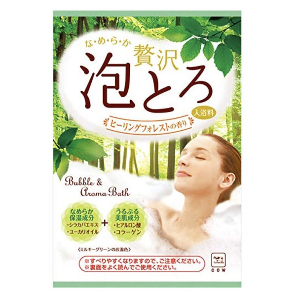 Ароматическая пенящаяся соль для ванны с коллагеном и гиалуроновой кислотой, Целительный лес, Cow Brand 30 г