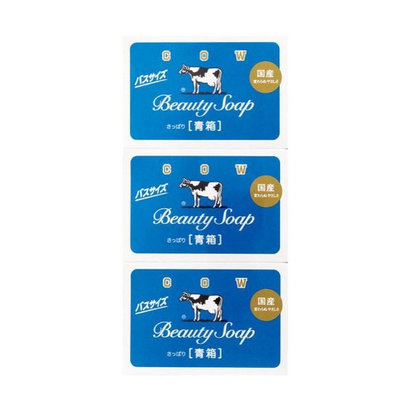 Молочное увлажняющее туалетное мыло с прохладным ароматом жасмина Beauty Soap, Cow Brand 3 шт по 130 г