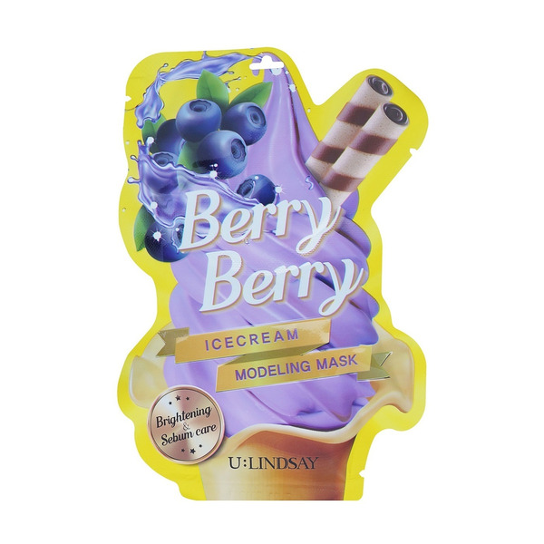 Моделирующая альгинатная маска с ароматом ягод Berry Berry Ice Cream Modeling Mask, Lindsay 50 г + 5 г